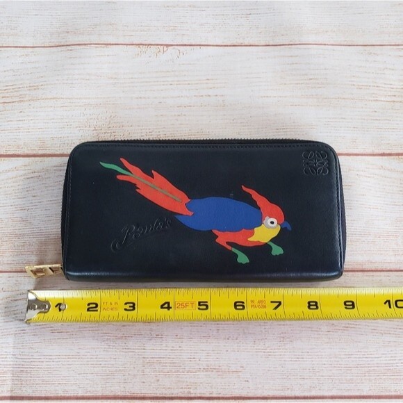 RARE! Loewe Paula's Ibiza Parrot Zip Around Long Leather Wallet - Picture 15 of 16